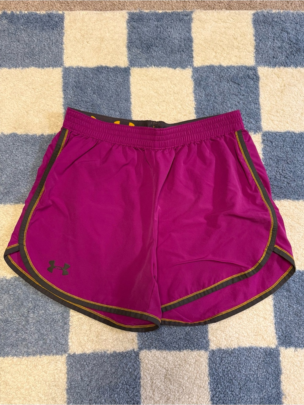 Under Armour Women’s Magenta Athletic Running Shorts with Contrast Trim
